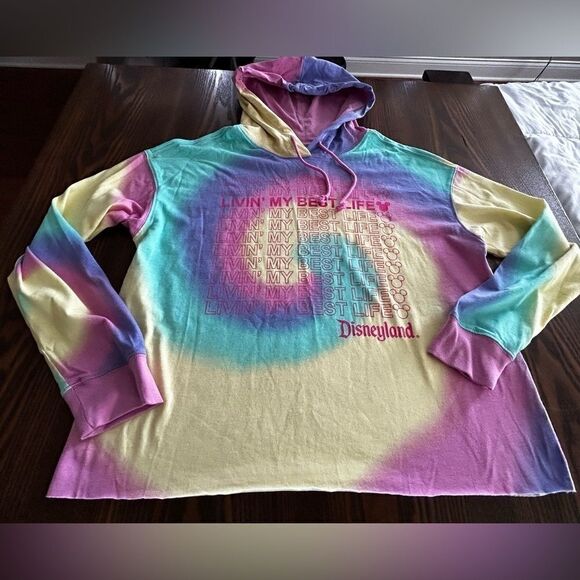 Disneyland Livin' My Best Life Pullover Hoodie Men's M tie dye retro psychedelic - Picture 5 of 16
